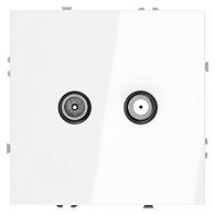 Розетка телевизионнная встраиваемая Voltum S70 оконечная TV+SAT, белый  пластик  VLS060401