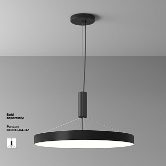 Накладной светильник 60*60*6 см, LED, 90W, 4000К, Maytoni Technical Zon C032CL-90W4K-RD-B черный
