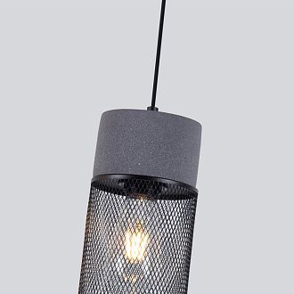 Подвесной светильник 12*188 см, 60W, Favourite cementita 4273-1P серый цемент, матовый черный