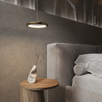 Подвесной светильник 23*23*150 см, LED*12W, 3000K, Eurosvet Crespella 90034/1, золото, a069292