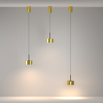 Подвесной светильник 12*12*16,4 см, LED, 12W, 3000К, Maytoni Technical Glare P102PL-12W3K-BS латунный