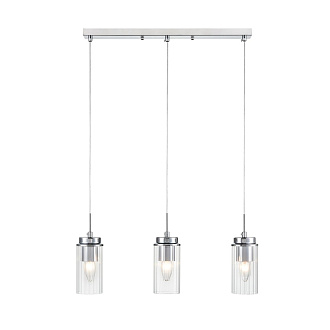 Подвесной светильник 8*54*80 см, 3*E14 Lumion ISHA 8102/3A хром, прозрачный