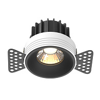Встраиваемый светильник 7,4*7,4*6 см, LED, 12W, 3000К, Maytoni Technical ROUND DL058-12W3K-TRS-B черный, вр 7,5 см