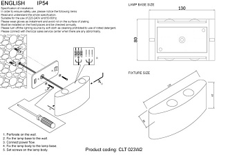 Бра 11*5 см, 4W, 3000K, IP54 Crystal Lux CLT 023W2 DG Темно-серый