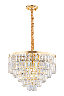 Люстра Ø500 x H400, мм, 10*40W (400W), GOLD+CLEAR (Золото + Прозрачный Хрусталь) NewRgy 2752E/10A GOLD+CLEAR