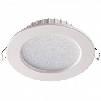 Светильник, 9 см, 7W, 4100К, белый, дневной свет, Novotech Luna 358028, встраиваемый LED, вр 7 см