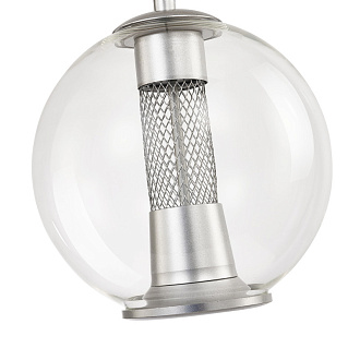 Подвесной светильник 16*130 см, 7W, Favourite Boble 4552-1P серебро, прозрачное стекло