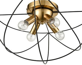 Потолочная люстра Vele Luce Asteroide VL5342L04, диаметр 46 см, черный-золото