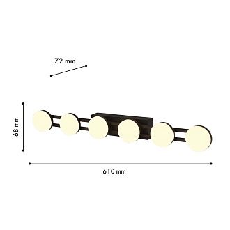 Бра 61*7 см, 1*LED, 2W, 3000K, F-Promo Moti 4601-1W, черный