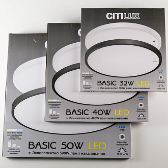 Светильник 60 см, 50W, 3000-4000-5000K Citilux Бейсик CL738501V, черный