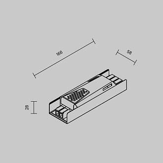 Блок питания 24V, 150W к светодиодной ленте Led Strip 821007 16,6*5,8*-2,8 см, Maytoni 24V 821007, Серебро