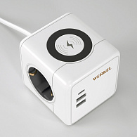 W6513501 Розеточный блок 3-местный + 3 USB + беспроводная зарядка Werkel, 4690389204265