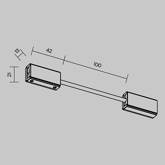 Коннектор питания гибкий Flexity 1,3*4,2*2,1 см, Maytoni Technical Accessories for tracks Flexity TRA200CPC-11B-10 черный