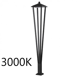 Уличный светильник 120 см, 12W, 3000K, ODEON LIGHT BEARITZ 6655/12GA3, черный