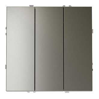 Выключатель встраиваемый Voltum S70 трехклавишный 10А, шелк пластик Soft touch VLS030104