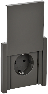 Розетка с з/к/ш с кр. в/к 16А IP44 FP321 серый IEK FORTE&PIANO, FP-R16-16-44-K03