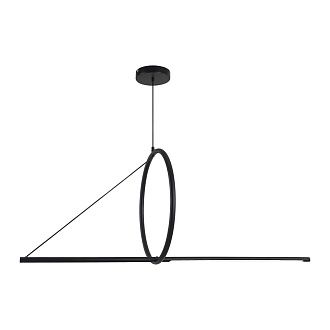Подвесной светильник SUSPENSION CERCLE ET TRAIT – GRAPHITE SATINE L120 120*45*45 см, 1*LED*25W, 3000K, ImperiumLoft 40.1282-0, Чёрный