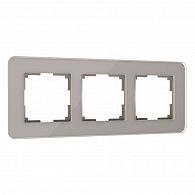 W0032417 Рамка на 3 поста Elite, дымчатый, стекло Werkel, 4690389180750