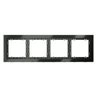 Рамка стеклянная Voltum S70 на 4 поста, титан, стекло Стекло/пластик  VLS110406