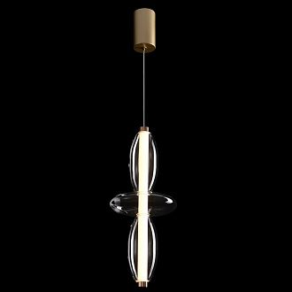 Светильник 18 см, 14W, 3000K, Crystal Lux QUASAR SP14W LED TRANSPARENT, золото