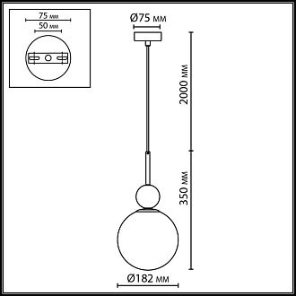 Подвесной светильник 18*15*35- см, 1*E14*40W, Odeon Light Lolla 6625/1A, бронзовый