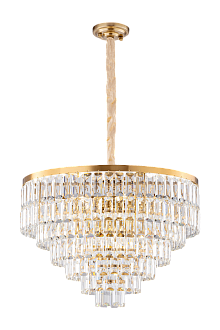 Люстра Ø600 x H450, мм, 16*40W (640W), PLATING BRASS+CLEAR (Латунь + Прозрачный Хрусталь) NewRgy 2752P/16A PLATING BRASS+CLEAR