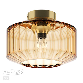 Светильник потолочный Odeon Light Binga 4747/1C, диаметр 30 см, бронза