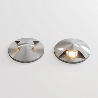 Встраиваемый светильник 4,2*7,8 см, LED*1W, 3000 К, Flash O044DL-L1S3K1 Maytoni Outdoor, Серебро