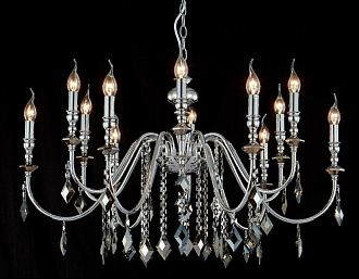 Люстра 90 см, Crystal Lux MERCEDES SP6+6 CHROME/SMOKE Хром