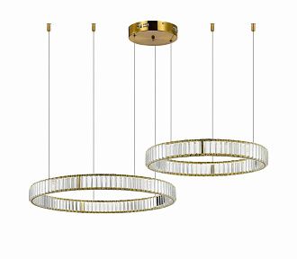Люстра Ø600 x 800 x H1200, мм, 80W 4000K, BRASS(Латунь) NewRgy 2107A-DW-6+8 BRASS