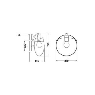 Бра 18*25*28 см, 1*E27 хром Vele Luce Dialma VL5183W21