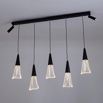 Подвесной светильник 99*20*85 см, LED 30W, 3000 / 6000K, Черный LED4U L7105-7 BK