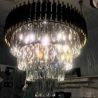 Подвесная люстра Omnilux Corleone OML-69803-08, диаметр 54 см, черный