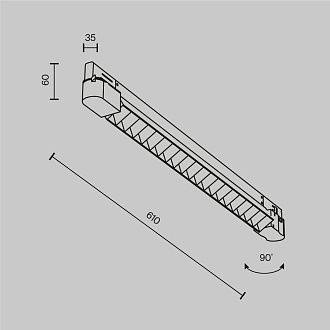 Трековый светильник 61*3,5*-6 см, *LED*20W, 4000K, Maytoni Technical Points TR195-3-20W4K-M-B(N), Черный