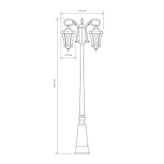 Virgo F/2 капучино уличный двухрожковый светильник на столбе IP44 GLXT-1450F/2 Elektrostandard
