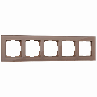 W0051142 Рамка на 5 постов Favorit, латте, стекло Werkel, 4690389183478