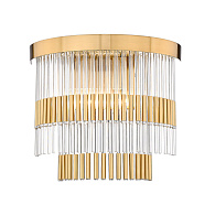 Настенный светильник 30 см, Divinare BRILLANTE 6813/17 AP-2, латунь