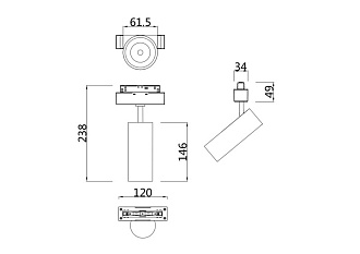 Светодиодный светильник 18W, 3000K, Maytoni Track lamps TR019-2-15W3K-MG, матовое золото