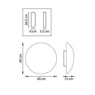 Светильник *40*13 см, 3000K, Lightstar Genova 610646, Белый