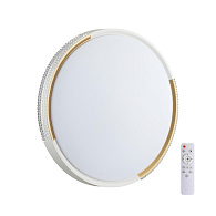 Cветильник 40*6,5 см, LED 48W, 3000-6000 К, IP43, белый/золотистый, пластик Sonex Velio, 7612/DL