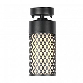 Уличный светильник Favourite Barrel 3019-1P, D96*H235, каркас чёрного цвета, внутренний плафон из белого матового стекла, IP44
