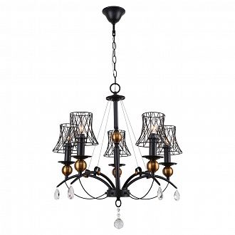 Подвесная люстра Lussole Lgo Arivaca GRLSP-8103, диаметр 63 см, черный