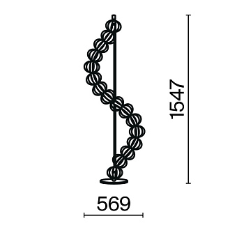 Торшер 56,9*25*154,7 см, LED*48W, 3000 К, Golden Cage MOD216FL-L38G3K Maytoni, Золото