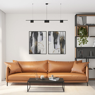 Подвесной светильник 150*5,6*208,9 см, 7*GU10, 105W, Denkirs Orbit DK4063-BK черный