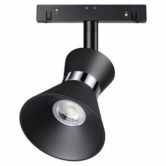 Трековый светильник Novotech Flum 358400, 10W LED, 4000K, черный-хром