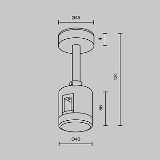 Подвесной комплект 4*4*12,4 см, Maytoni Technical Magnetic trаck system Flarity латунь TRA156C-IPC1-BS латунный