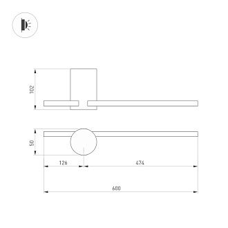 Бра Arlight 034170 60*5,5*10,2 см, 7W, белый (дневной)K,