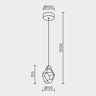 Подвесной светильник 11*11*100 см, LED 3W, 4000K, Латунь MODELUX ML.88972.1 BS