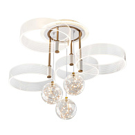 Потолочный cветильник 75*70*35/60 см, LED 33W 3000-6000K LED4U L1040-750 WT белый/золото