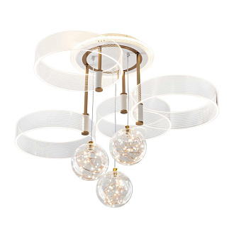 Потолочный cветильник 75*70*35/60 см, LED 33W 3000-6000K LED4U L1040-750 WT белый/золото